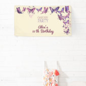 蝶と庭の誕生日パーティー 横断幕 (インサイチュ)