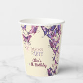 蝶と庭の誕生日パーティー 紙コップ (裏面)