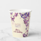 蝶と庭の誕生日パーティー 紙コップ (正面)
