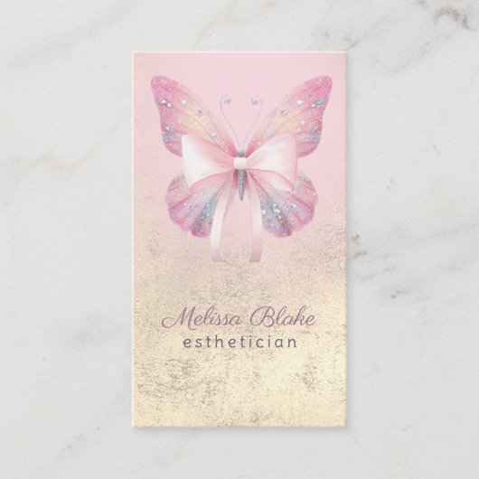 蝶と弓のロゴ 名刺 (正面)