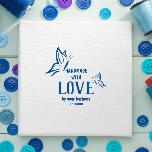 蝶と恋の引用文手作り ラバースタンプ