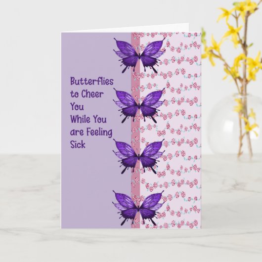 蝶と悪寒のための良いカードを取得 カード (黄色い花)