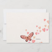 蝶と愛の誕生日パーティーへの招待 招待状 (裏面)