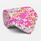 蝶と数々の深いピンク ネクタイ (ロール)