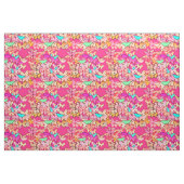 蝶と数々の深いピンク ファブリック (ファットクウォーター)