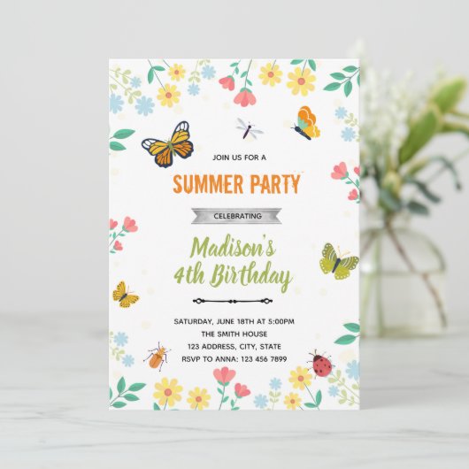 蝶と昆虫が夏の庭に誘ってくれる 招待状 (スタンド正面)