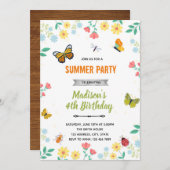 蝶と昆虫が夏の庭に誘ってくれる 招待状 (正面/裏面)