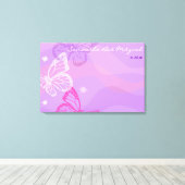 蝶と星バルミツワーサインインボード キャンバスプリント (インサイチュ (ウッドフロア))