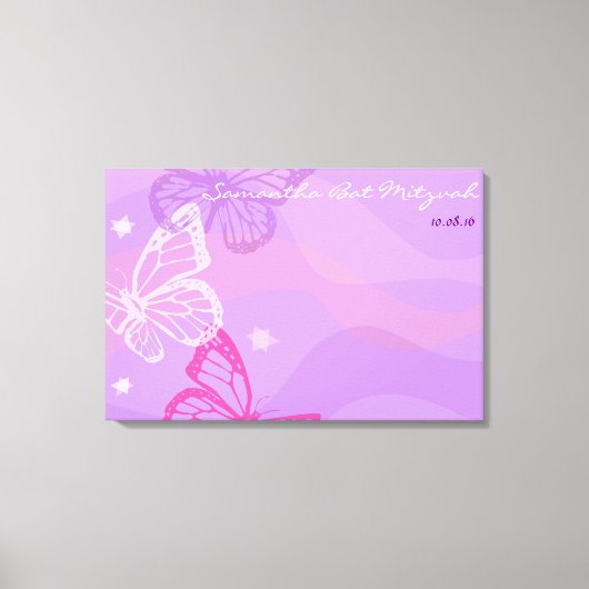 蝶と星バルミツワーサインインボード キャンバスプリント (正面)
