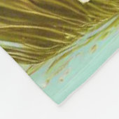 蝶と春の花のハイランド牛 フリースブランケット (角)