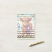 蝶と春の花のハイランド牛 ポストイット (デスク上)