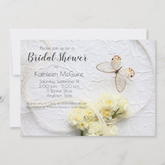 蝶と春の花 招待状 (正面)