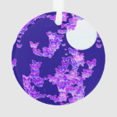 蝶と月並み – 薄紫、ダークブルー オーナメント (裏面)