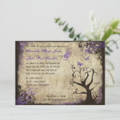 蝶と木のヴィンテージ結婚式招待状 招待状 (スタンド正面)