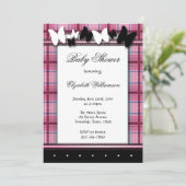 蝶と格子状のベビーシャワー招待状 招待状 (スタンド正面)