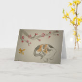 蝶と梅 カード (黄色い花)