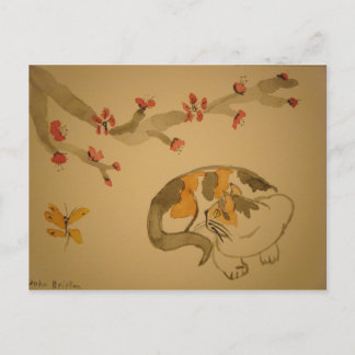 蝶と梅 ポストカード