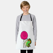 蝶と棒つきキャンデー エプロン (着用した状態)