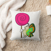 蝶と棒つきキャンデー クッション (ブランケット)