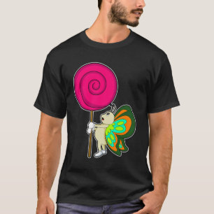 蝶と棒つきキャンデー Tシャツ