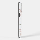 蝶と植物とハートのシームレスパターン iPhoneケース (右側面)