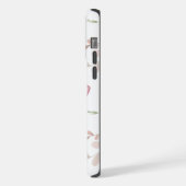 蝶と植物とハートのシームレスパターン iPhoneケース (左側面)