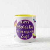 蝶と母の日のマグカップ ツートーンマグカップ (中央)