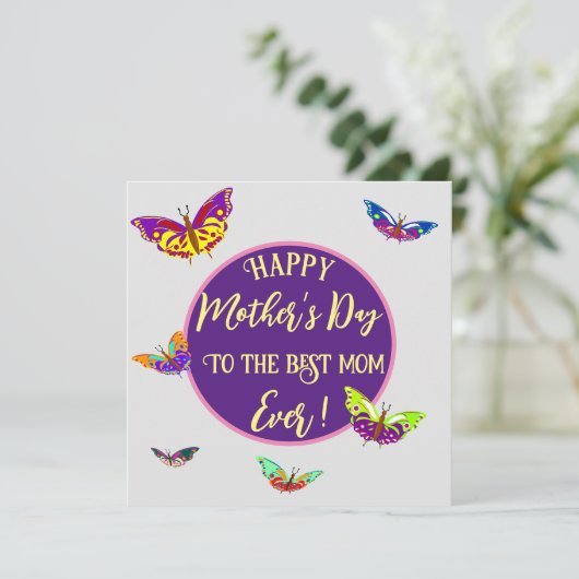 蝶と母の日カード カード (スタンド正面)