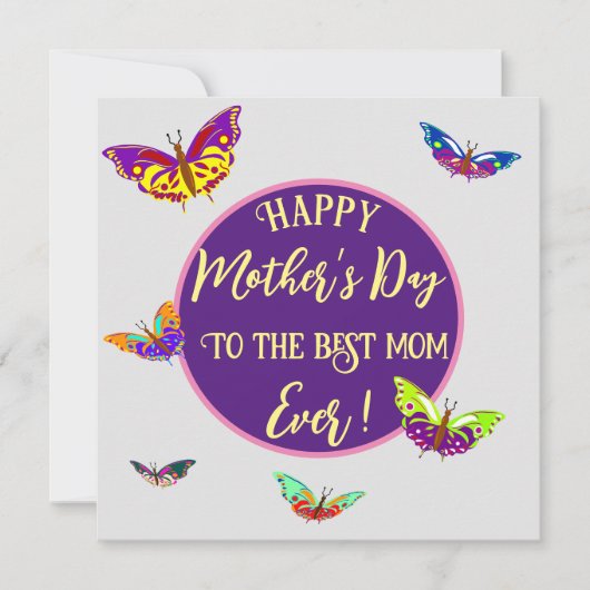 蝶と母の日カード カード (正面)