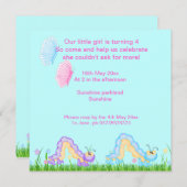 蝶と毛虫の誕生日招待状 招待状 (正面/裏面)