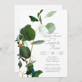 蝶と水の色の緑 招待状 (正面/裏面)