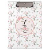 蝶と水エレガント色ピンクのバラ クリップボード (正面)