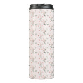 蝶と水エレガント色ピンクのバラ タンブラー (裏面)