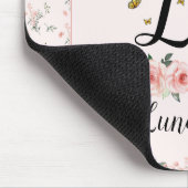 蝶と水エレガント色ピンクのバラ マウスパッド (コーナー)