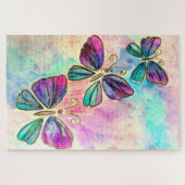 蝶と水彩パズルカラフル ジグソーパズル (横)