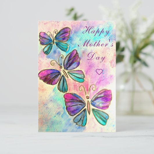 蝶と水彩母のデイカード カード (スタンド正面)