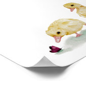 蝶と水色のアヒル ポスター (角)