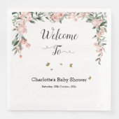 蝶と水色ピンクのバラ赤ちゃんシャワー (正面)