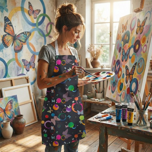 蝶と泡 エプロン