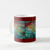 蝶と泳ぐ人魚のファンタジー コーヒーマグカップ (正面左)