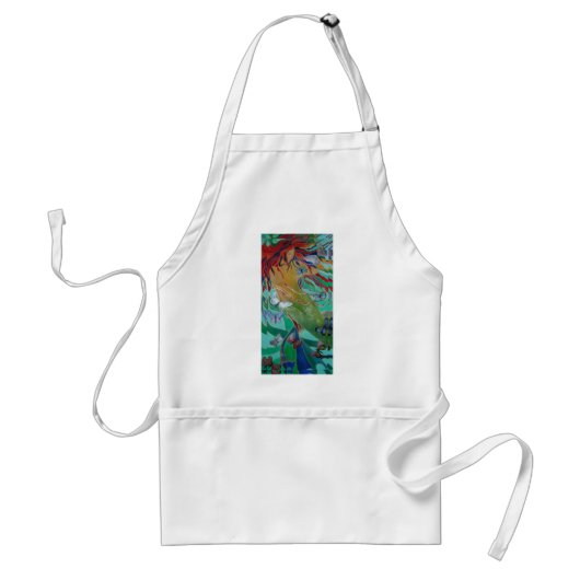 蝶と泳ぐ人魚のファンタジー スタンダードエプロン (正面)