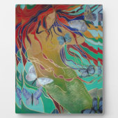 蝶と泳ぐ人魚のファンタジー フォトプラーク (正面)