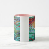 蝶と泳ぐ人魚のファンタジー マグカップ (中央)