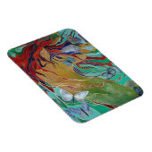 蝶と泳ぐ人魚のファンタジー マグネット (右側)