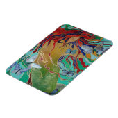 蝶と泳ぐ人魚のファンタジー マグネット (左側)