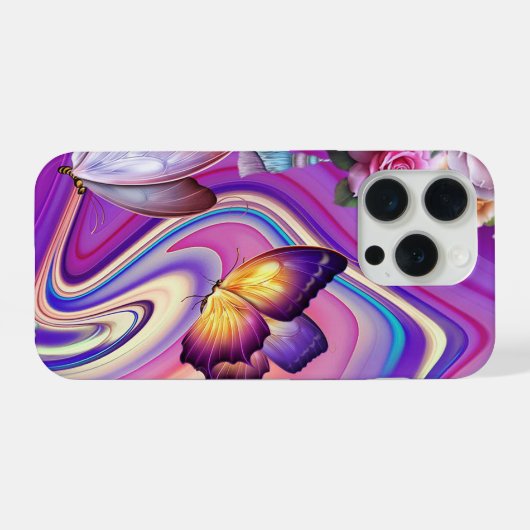 蝶と渦巻き iPhoneケース (裏面横)