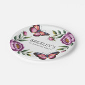 蝶と牡丹ガールズ1st.誕生日パーティー ペーパープレート (アングル)