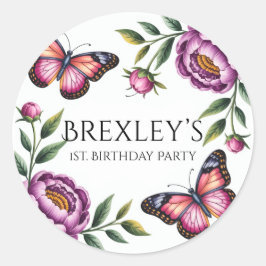 蝶と牡丹ガールズ1st.誕生日パーティー ラウンドシール