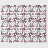 蝶と牡丹ガールズ1st.誕生日パーティー ラッピングペーパー (フラット)