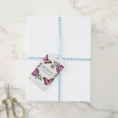 蝶と牡丹ガールズ1st.誕生日会感謝してい ギフトタグ (より糸付き)